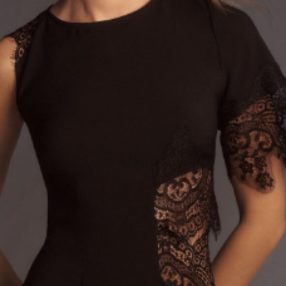 Anthropologie Hutch Asymmetrical Romantic Goth Lace Mix Slip Dress - Picture 5 of 15